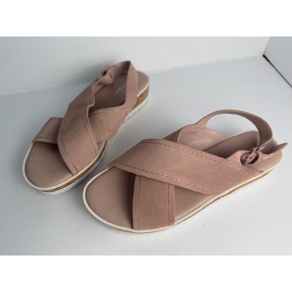 Marc Fisher Adalyn Sandals Womens 8.5M‎ Pink Excellent Platform Wedge Suede